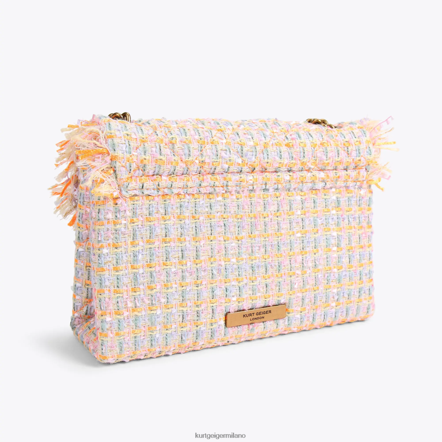 esso Kurt Geiger donne Borsa kensington media London in tweed arancia 8024FF11 | borse