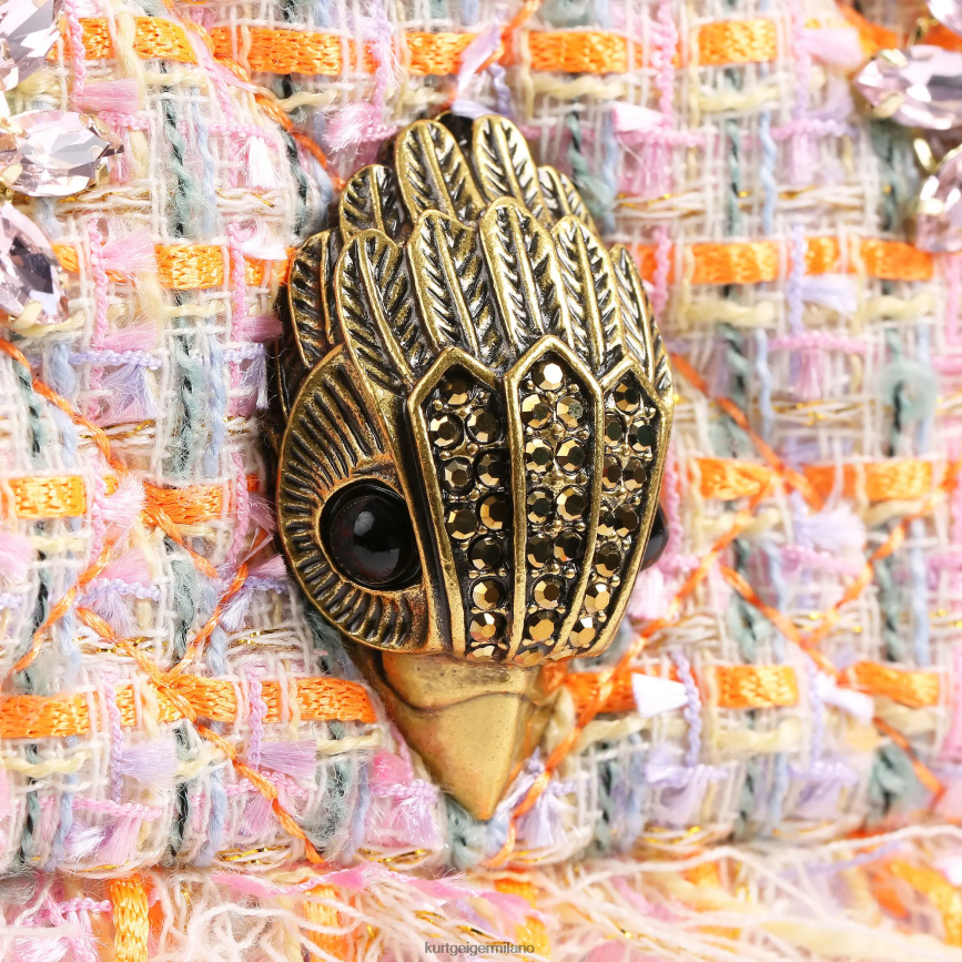 esso Kurt Geiger donne Borsa kensington media London in tweed arancia 8024FF11 | borse