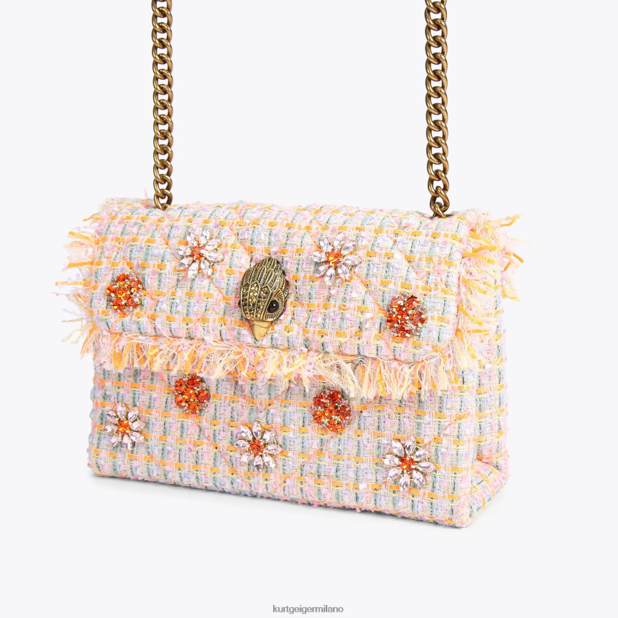 esso Kurt Geiger donne Borsa kensington media London in tweed arancia 8024FF11 | borse
