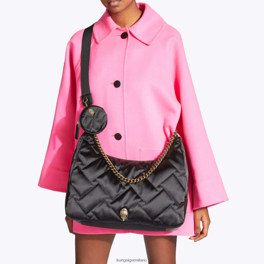 esso Kurt Geiger donne Londra hobo riciclato di grandi dimensioni nero 8024FF281 | borse