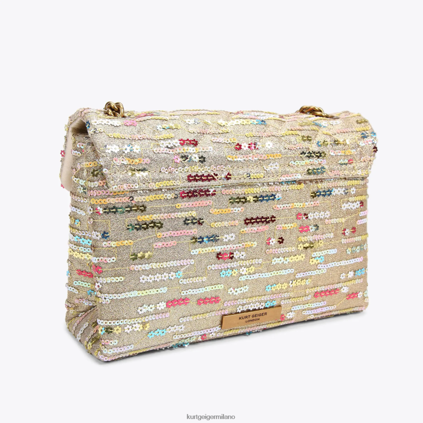esso Kurt Geiger donne Londra lurex media kensington combinazione d\'oro 8024FF52 | borse
