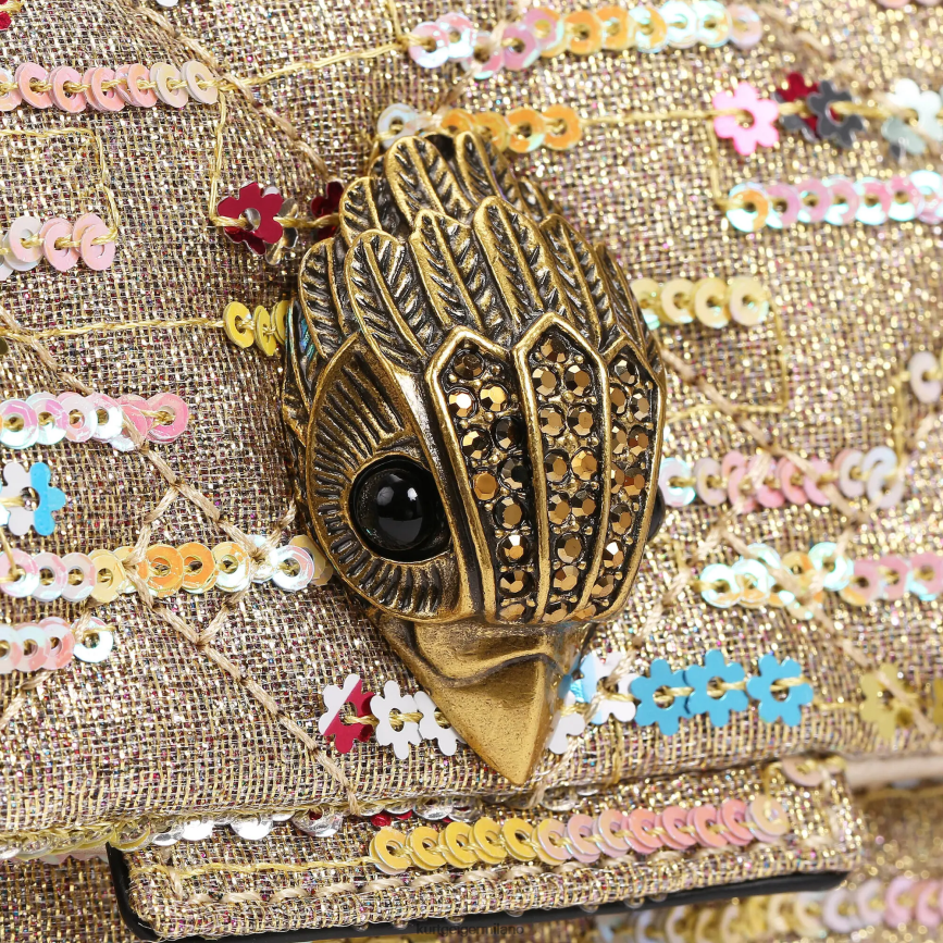 esso Kurt Geiger donne Londra lurex media kensington combinazione d\'oro 8024FF52 | borse