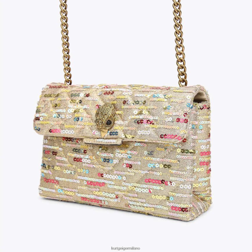esso Kurt Geiger donne Londra lurex media kensington combinazione d\'oro 8024FF52 | borse