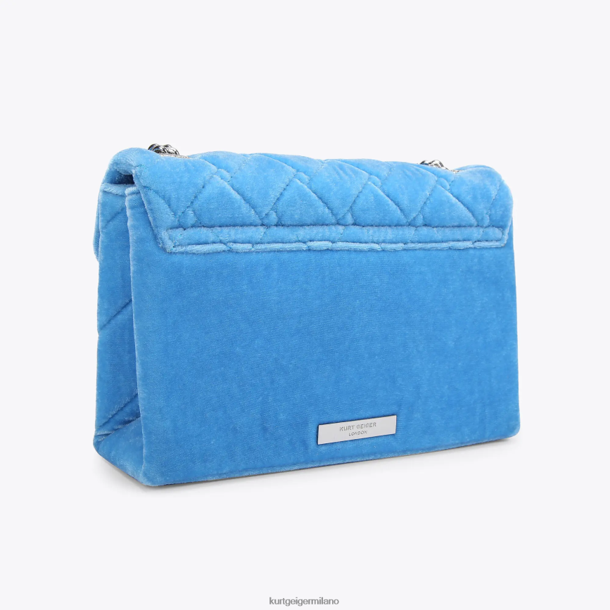 esso Kurt Geiger donne Londra velluto medio Kensington blu 8024FF107 | borse