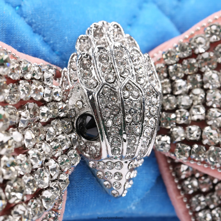 esso Kurt Geiger donne Londra velluto medio Kensington blu 8024FF107 | borse