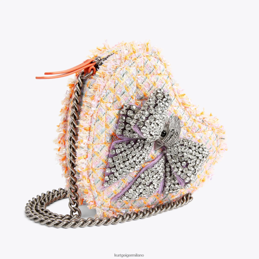 esso Kurt Geiger donne tracolla con cuore e fiocco London arancia 8024FF258 | borse