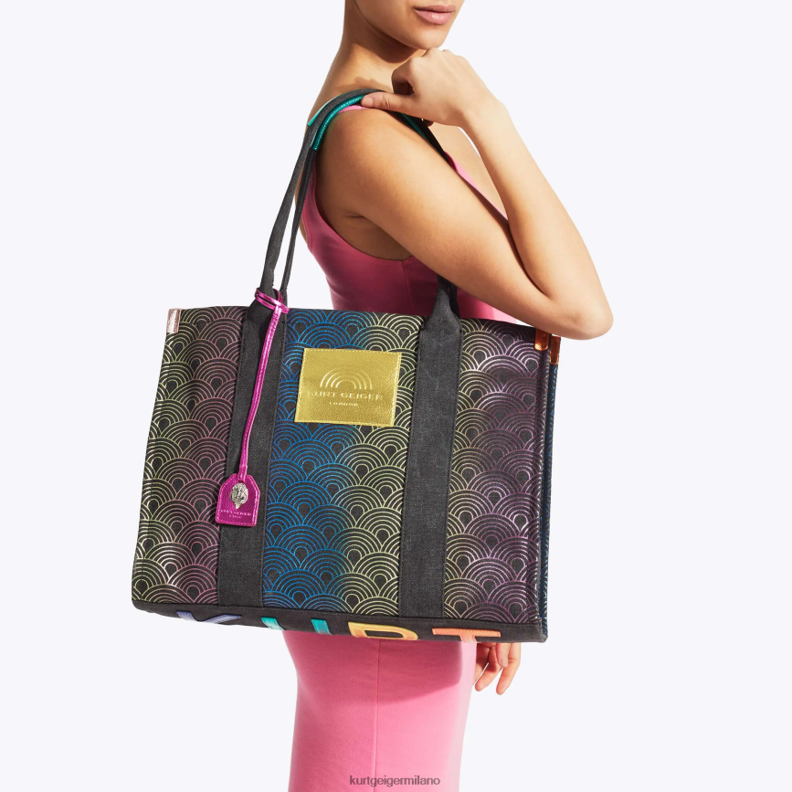 esso Kurt Geiger donne Borsa tote grande Southbank London altro nero 8024FF205 | borse