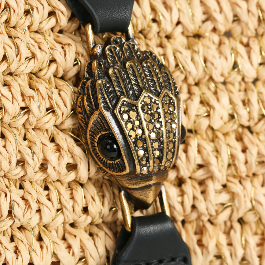 esso Kurt Geiger donne Borsa tote in rafia London Hampton beige 8024FF462 | borse