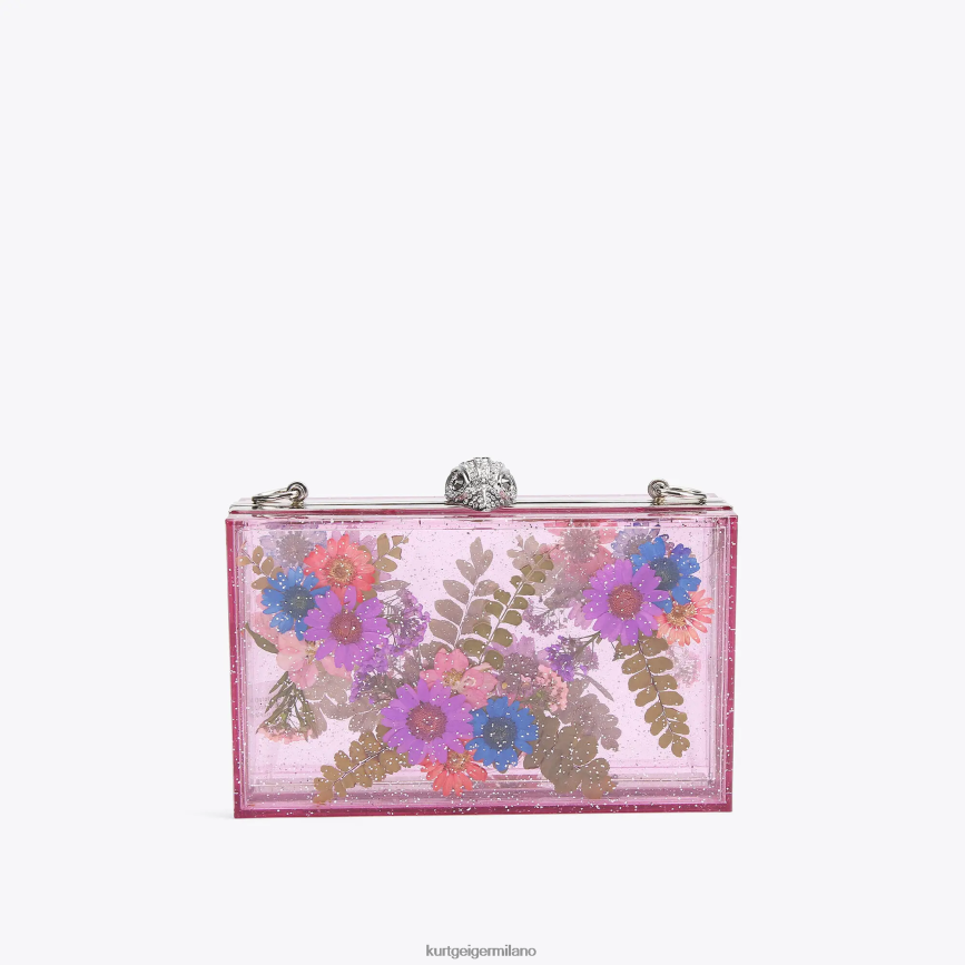esso Kurt Geiger donne Pochette con fioriera London rosa 8024FF477 | borse