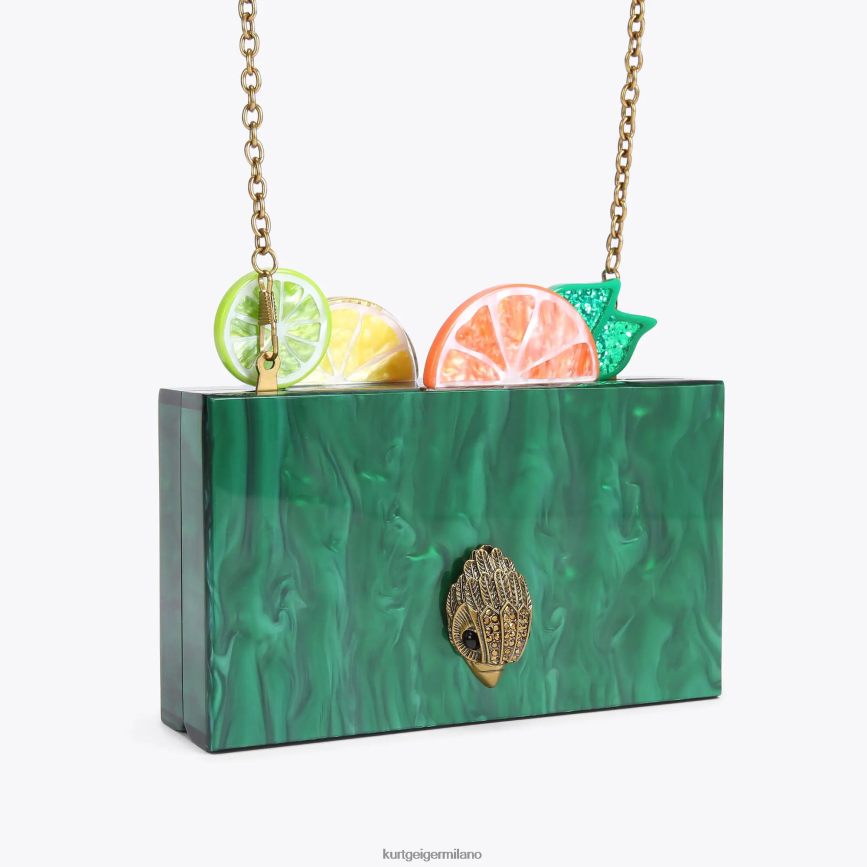 esso Kurt Geiger donne Pochette portafrutta London verde 8024FF476 | borse