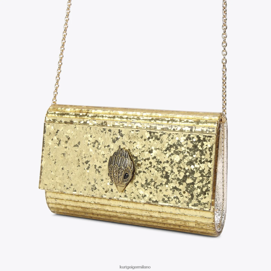 esso Kurt Geiger donne london party eagle pochette inzuppata oro 8024FF262 | borse