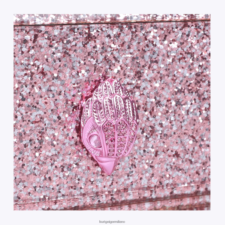 esso Kurt Geiger donne london party eagle pochette inzuppata rosa pallido 8024FF261 | borse