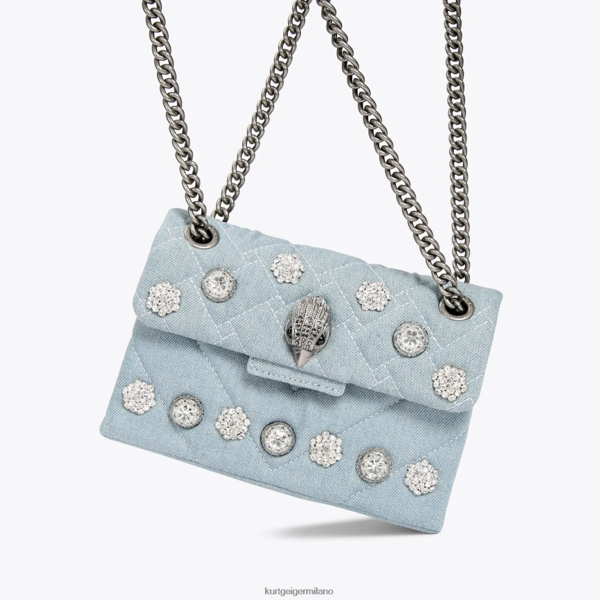 esso Kurt Geiger donne Londra mini kensington in cristallo blu pallido 8024FF90 | borse