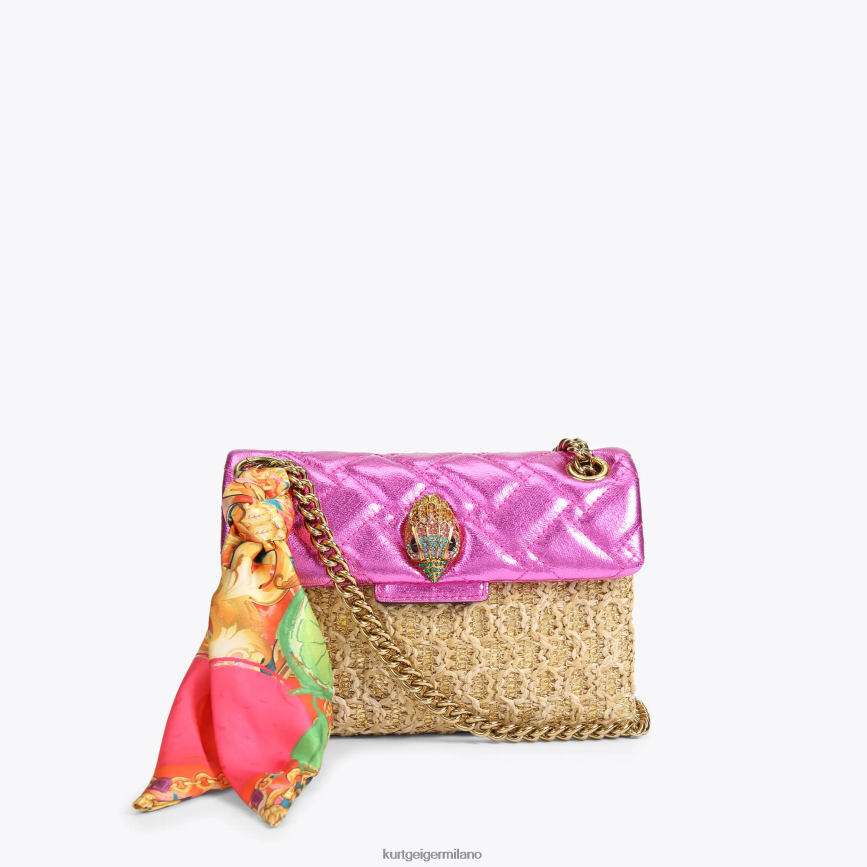 esso Kurt Geiger donne Londra rafia mini kensington combinazione d'oro 8024FF89 | borse