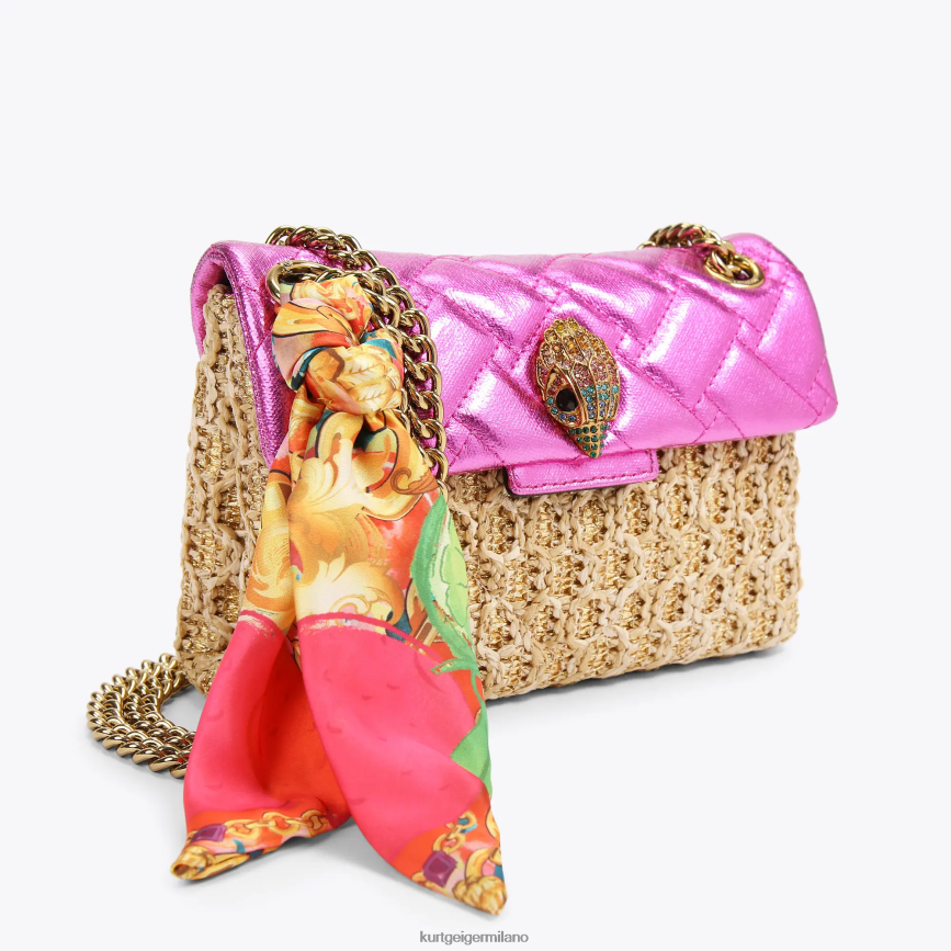 esso Kurt Geiger donne Londra rafia mini kensington combinazione d\'oro 8024FF89 | borse