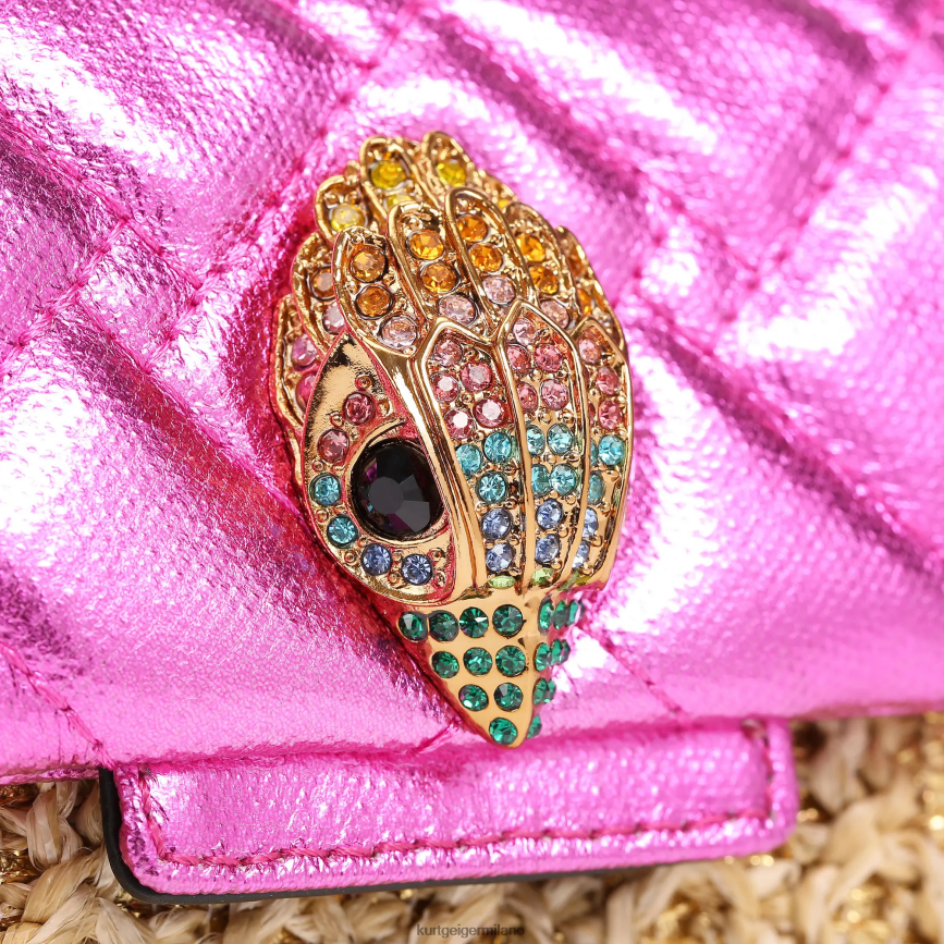 esso Kurt Geiger donne Londra rafia mini kensington combinazione d\'oro 8024FF89 | borse