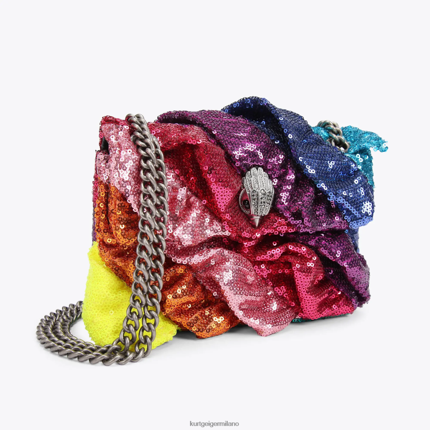 esso Kurt Geiger donne Mini Kensington con volant in paillettes London multi/altro 8024FF22 | borse