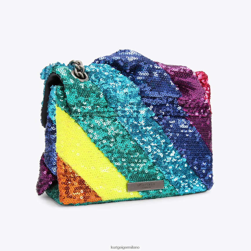 esso Kurt Geiger donne Mini Kensington con volant in paillettes London multi/altro 8024FF22 | borse