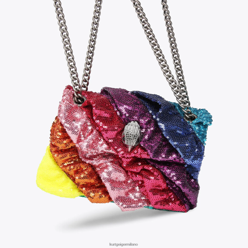 esso Kurt Geiger donne Mini Kensington con volant in paillettes London multi/altro 8024FF22 | borse
