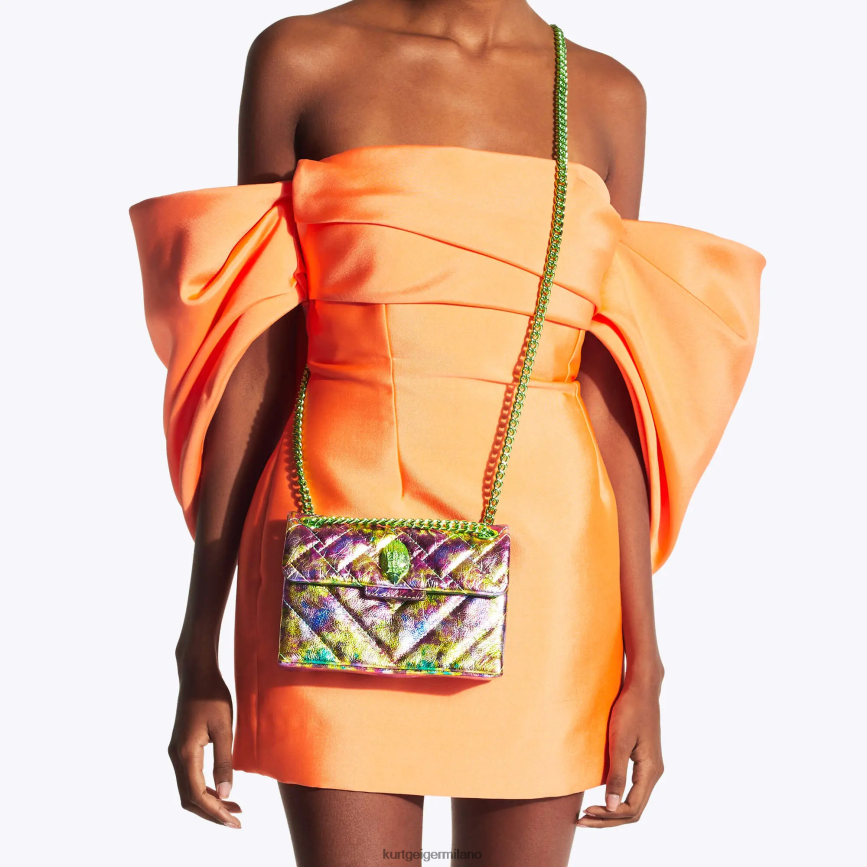 esso Kurt Geiger donne Mini Kensington in pelle di Londra combinazione verde 8024FF50 | borse