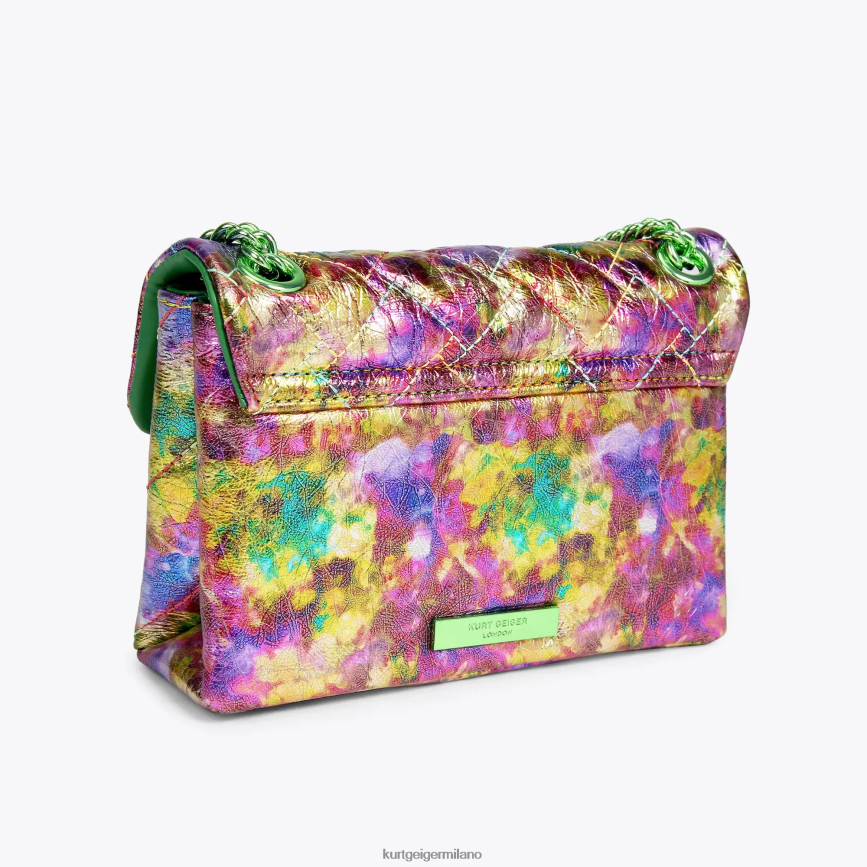 esso Kurt Geiger donne Mini Kensington in pelle di Londra combinazione verde 8024FF50 | borse