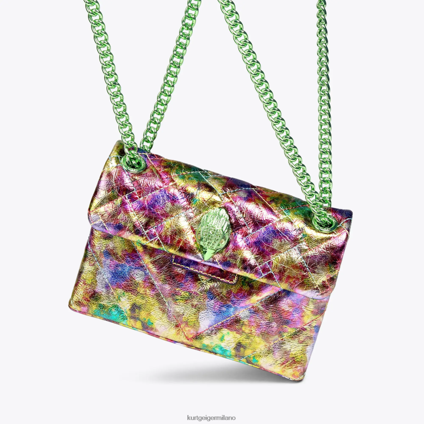 esso Kurt Geiger donne Mini Kensington in pelle di Londra combinazione verde 8024FF50 | borse