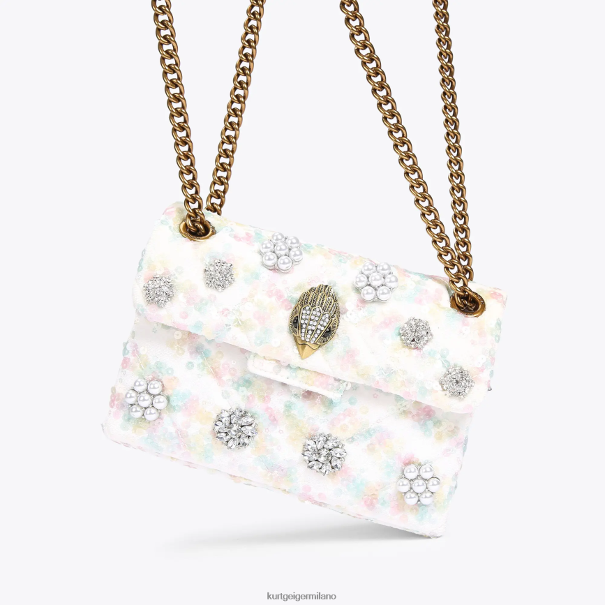 esso Kurt Geiger donne tessuto londra mini kensington bianco 8024FF39 | borse