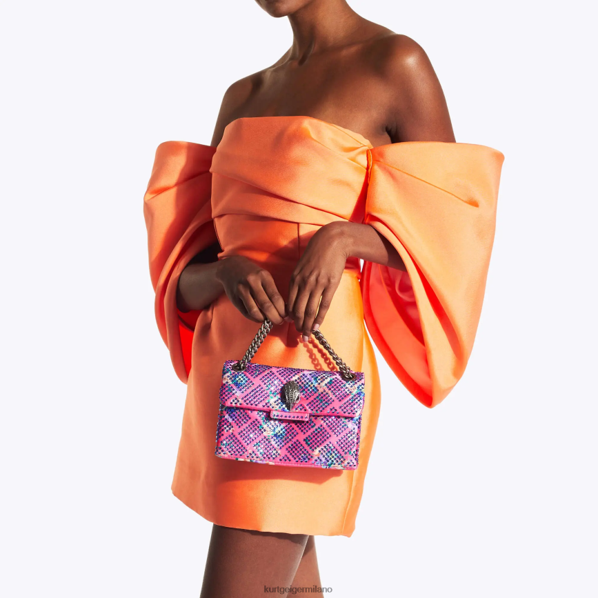 esso Kurt Geiger donne tessuto londra mini kensington combinazione rosa 8024FF36 | borse