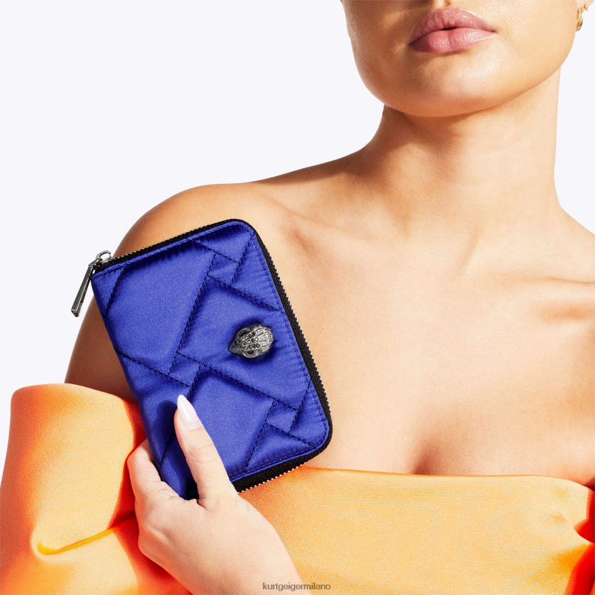 esso Kurt Geiger donne Portafoglio London piccolo con zip in nylon blu 8024FF559 | borse