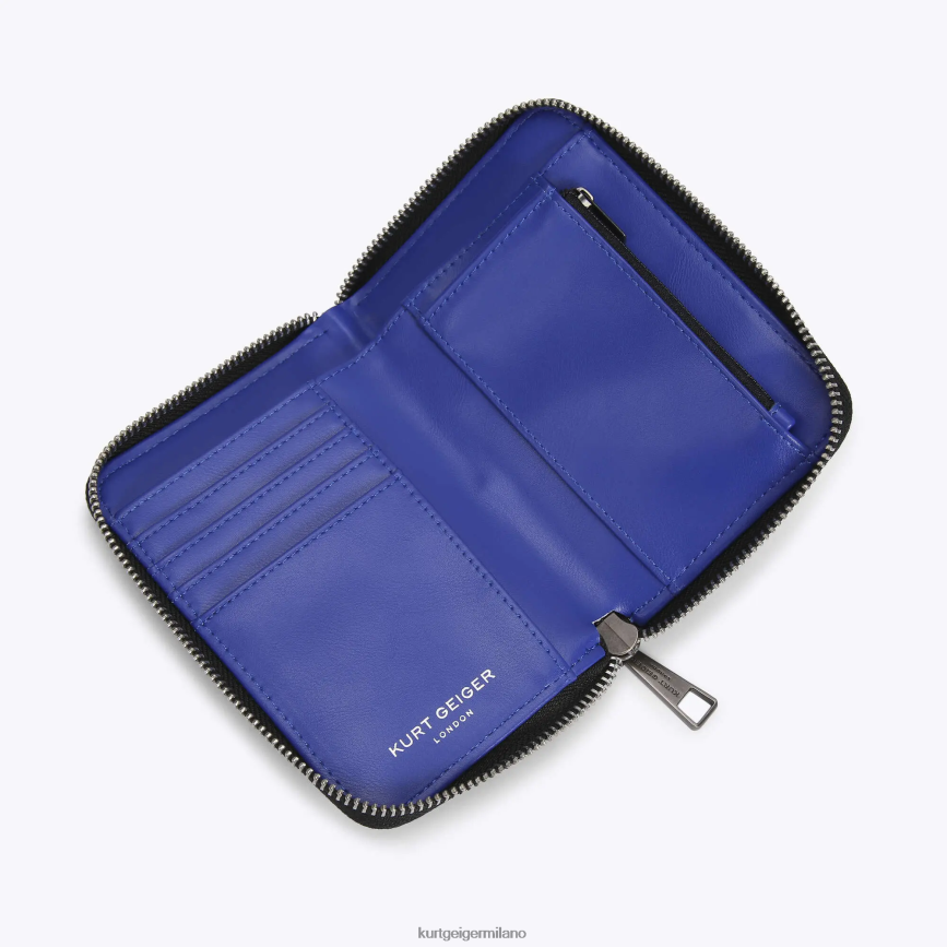 esso Kurt Geiger donne Portafoglio London piccolo con zip in nylon blu 8024FF559 | borse