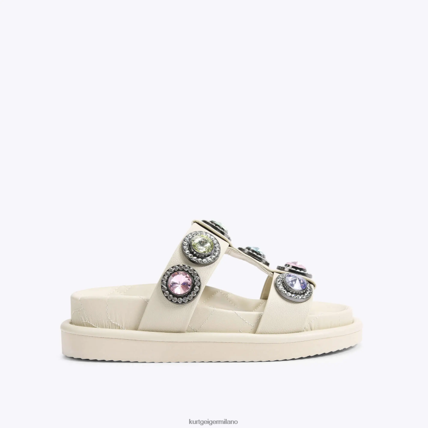 esso Kurt Geiger donne Sandalo London Orson in cristallo combinazione ossea 8024FF428 | calzature