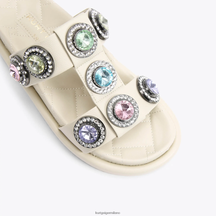 esso Kurt Geiger donne Sandalo London Orson in cristallo combinazione ossea 8024FF428 | calzature