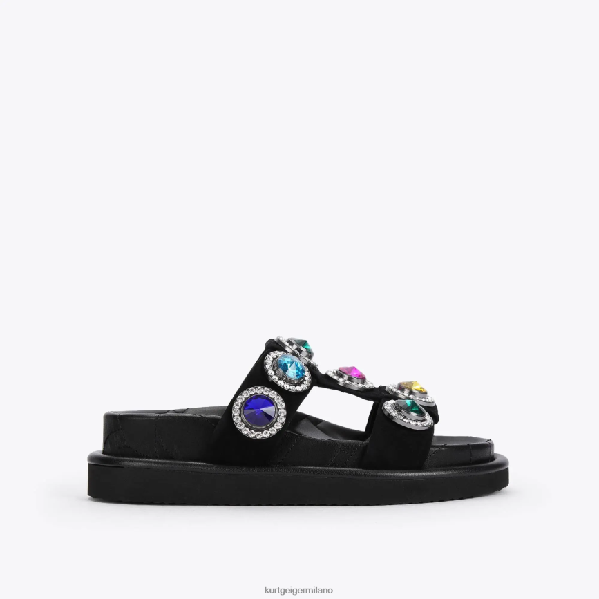 esso Kurt Geiger donne Sandalo London Orson in cristallo nero 8024FF215 | calzature