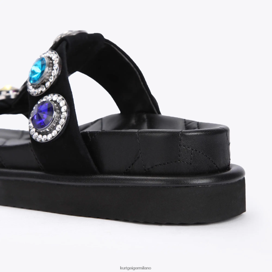 esso Kurt Geiger donne Sandalo London Orson in cristallo nero 8024FF215 | calzature