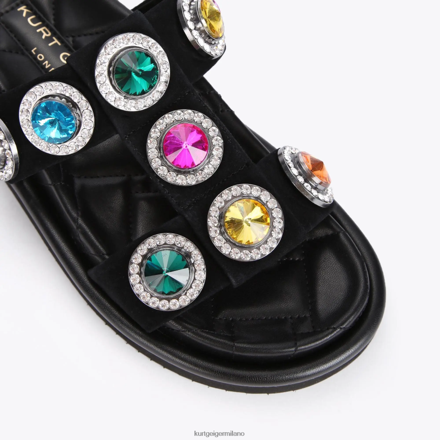 esso Kurt Geiger donne Sandalo London Orson in cristallo nero 8024FF215 | calzature