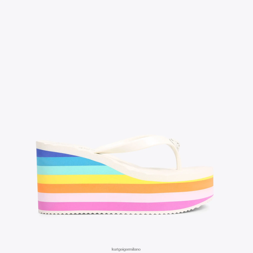 esso Kurt Geiger donne Zeppa infradito London Kensington pettine bianco 8024FF229 | calzature