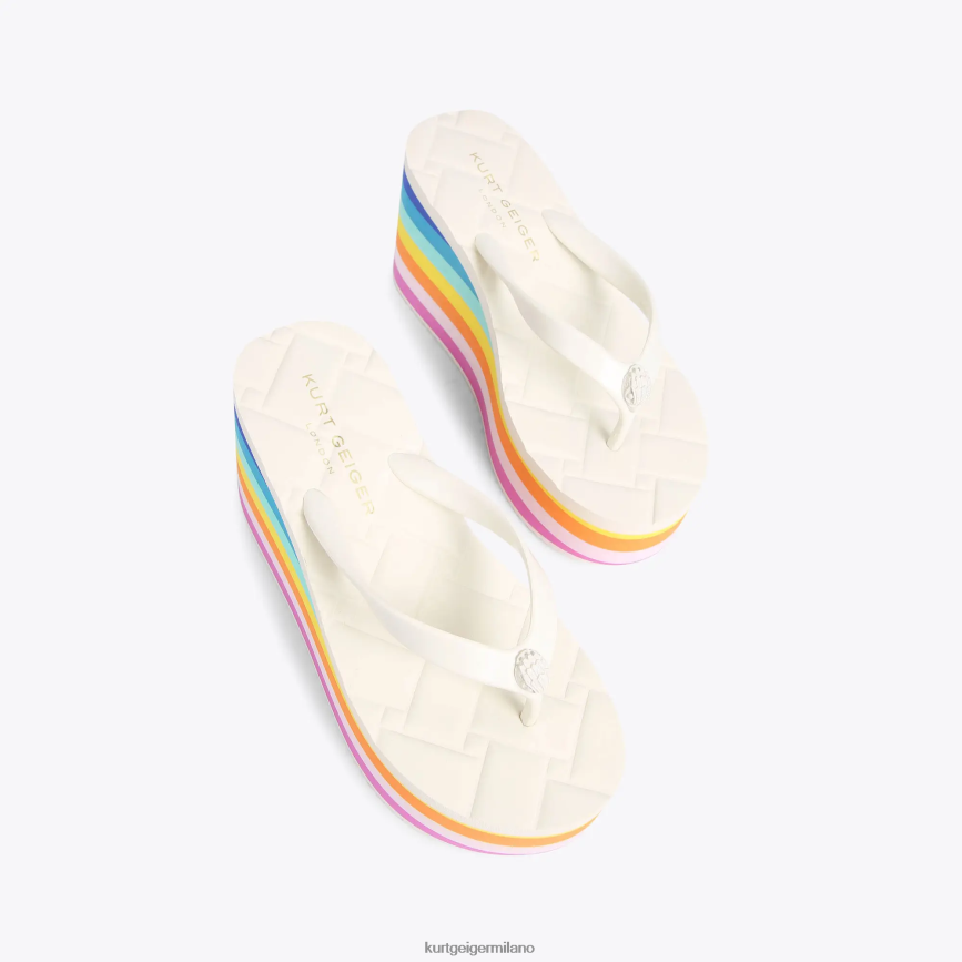 esso Kurt Geiger donne Zeppa infradito London Kensington pettine bianco 8024FF229 | calzature