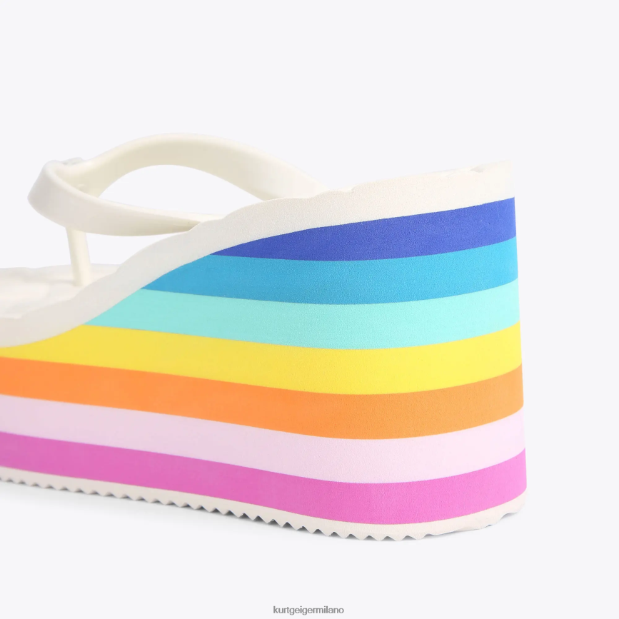 esso Kurt Geiger donne Zeppa infradito London Kensington pettine bianco 8024FF229 | calzature