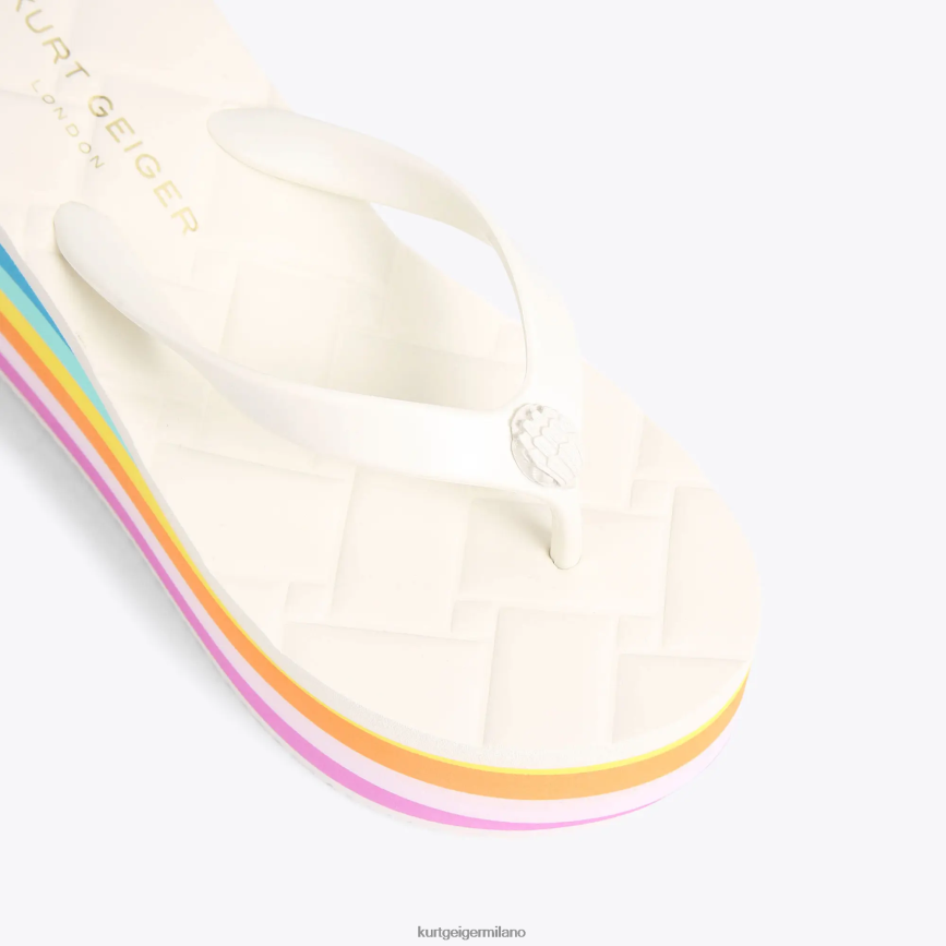 esso Kurt Geiger donne Zeppa infradito London Kensington pettine bianco 8024FF229 | calzature