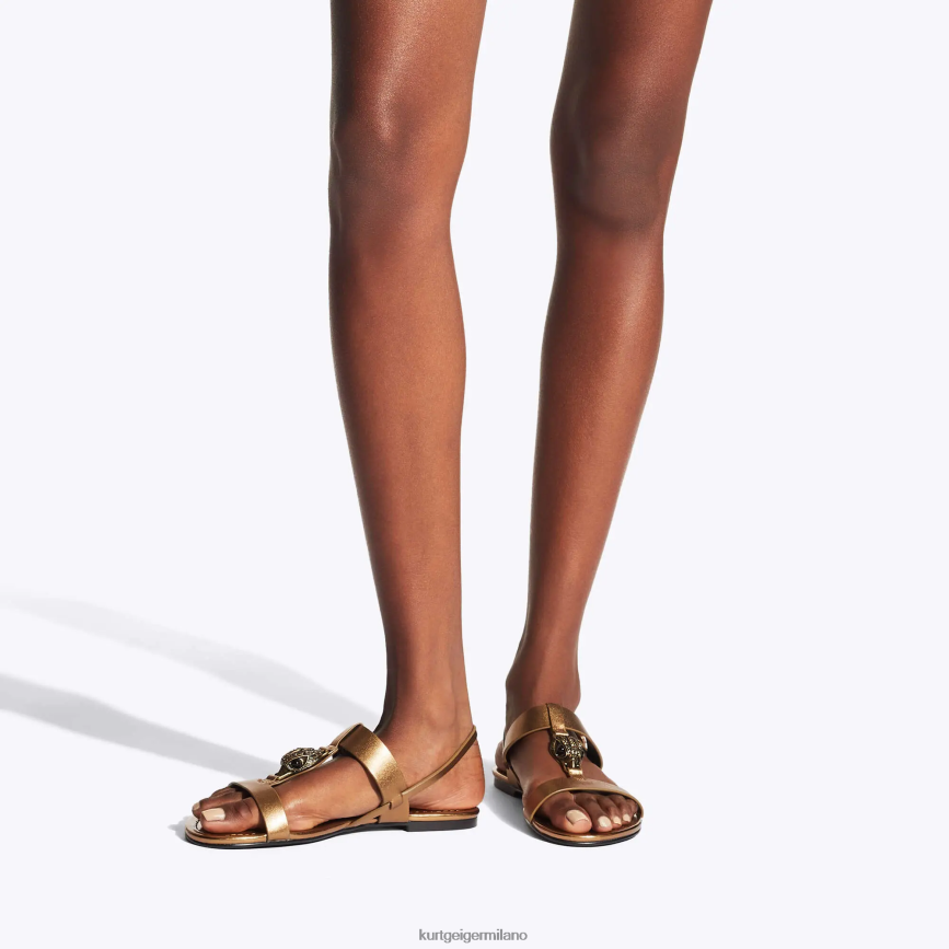 esso Kurt Geiger donne sandalo piatto London Hampton bronzo 8024FF430 | calzature