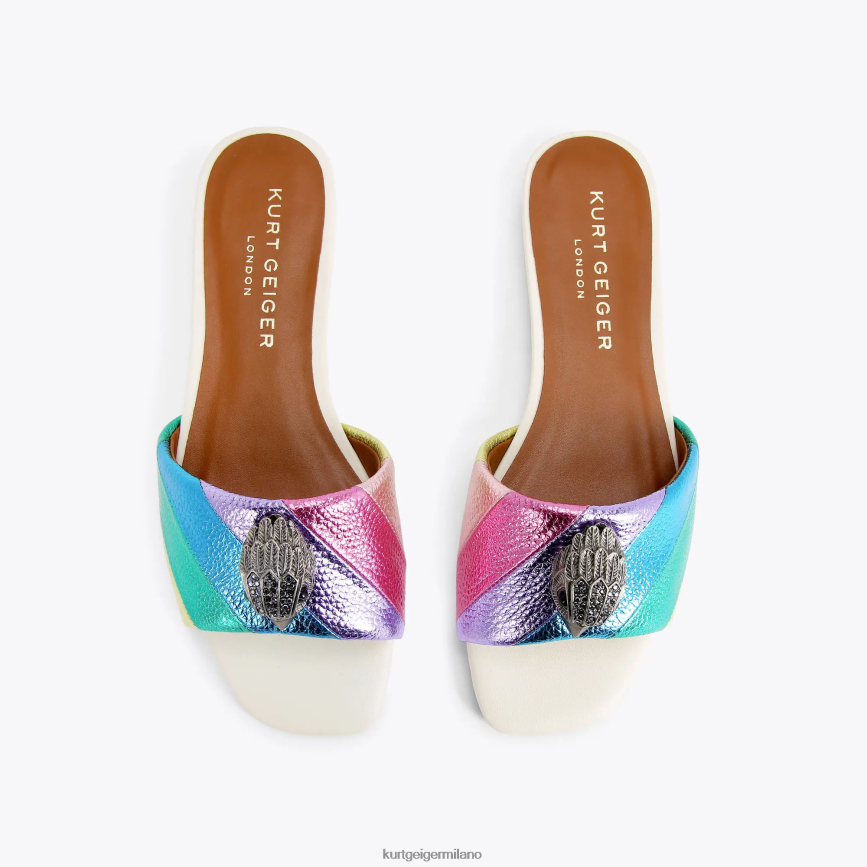 esso Kurt Geiger donne sandalo piatto London Kensington combinazione di metalli 8024FF225 | calzature
