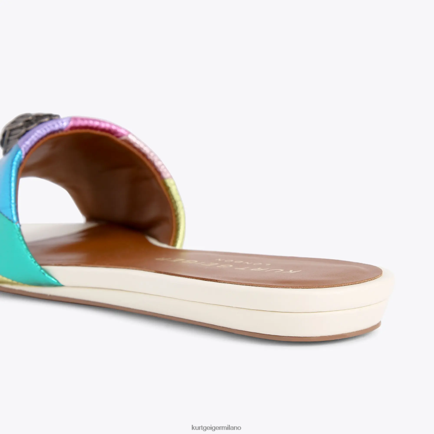 esso Kurt Geiger donne sandalo piatto London Kensington combinazione di metalli 8024FF225 | calzature