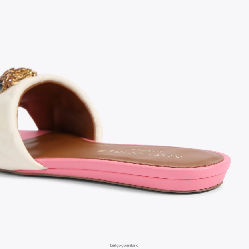 esso Kurt Geiger donne sandalo piatto London Kensington combinazione ossea 8024FF348 | calzature