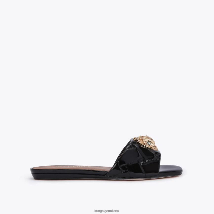 esso Kurt Geiger donne sandalo piatto London Kensington nero 8024FF352 | calzature