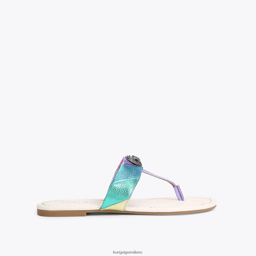 esso Kurt Geiger donne sandalo t-bar London Kensington combinazione di metalli 8024FF228 | calzature