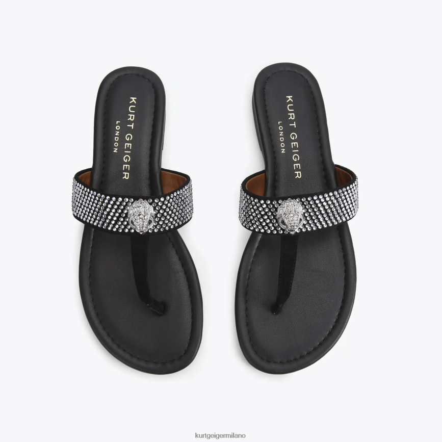 esso Kurt Geiger donne sandalo t-bar London Kensington nero 8024FF447 | calzature