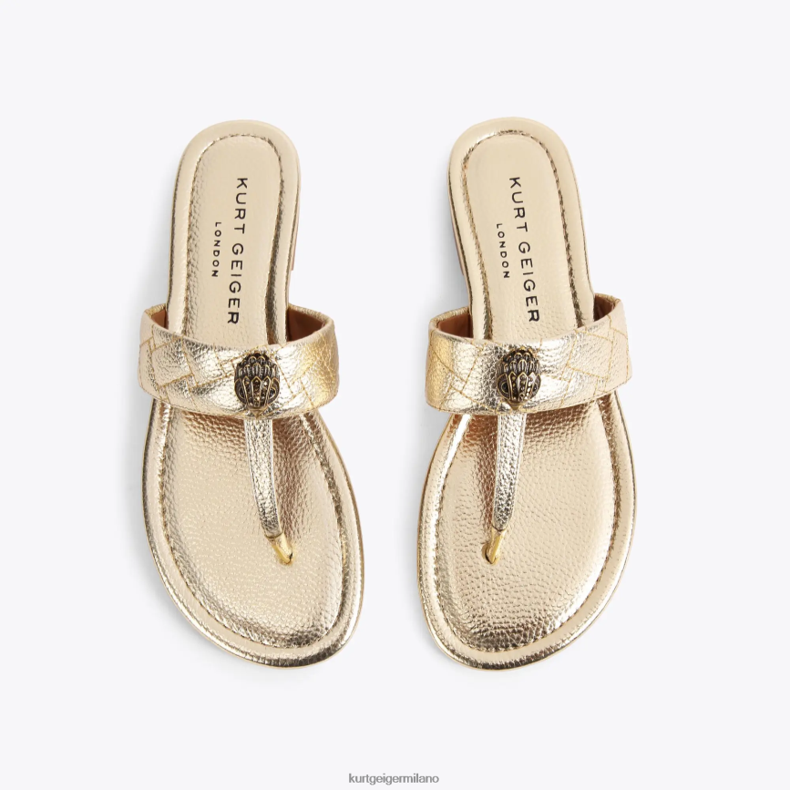 esso Kurt Geiger donne sandalo t-bar London Kensington oro 8024FF448 | calzature