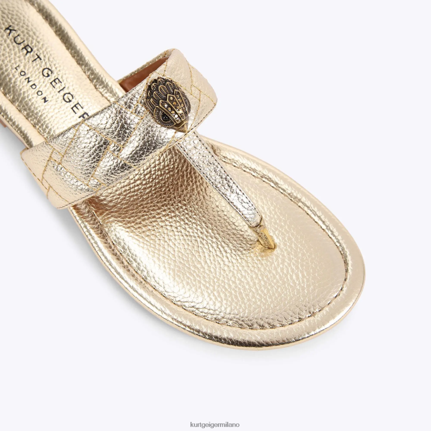 esso Kurt Geiger donne sandalo t-bar London Kensington oro 8024FF448 | calzature