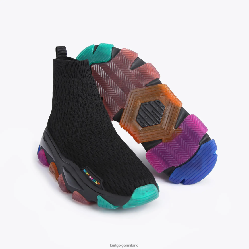 esso Kurt Geiger donne Calzino in maglia London Lettie combinazione nera 8024FF167 | calzature