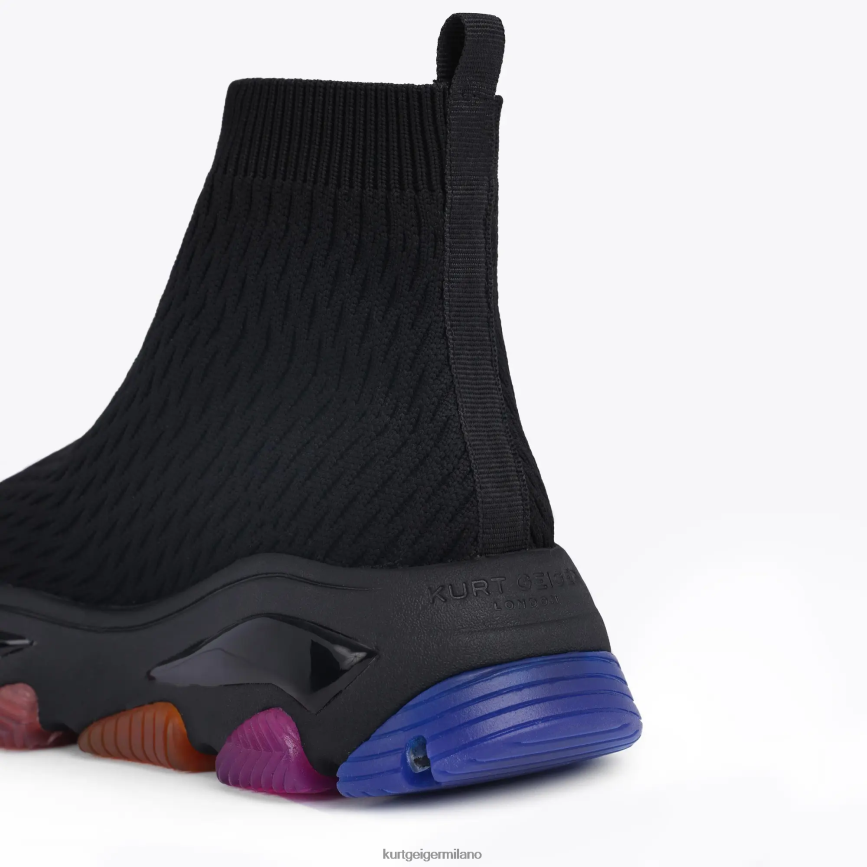 esso Kurt Geiger donne Calzino in maglia London Lettie combinazione nera 8024FF167 | calzature